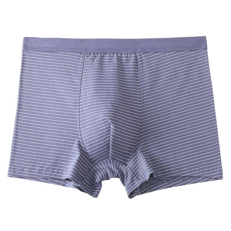 Cotton Medium And High Waist Men'S Underwear Loose Plus Size Breathable Men'S Boxers Striped Printed Pure Cotton Boxers