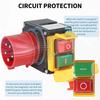 ABKS-Emergency Stop Switch Machine Switch 3-Phase 400 V With 80 Cm Cable Safety Switch Zero Voltage Switch Equivalence KOA7