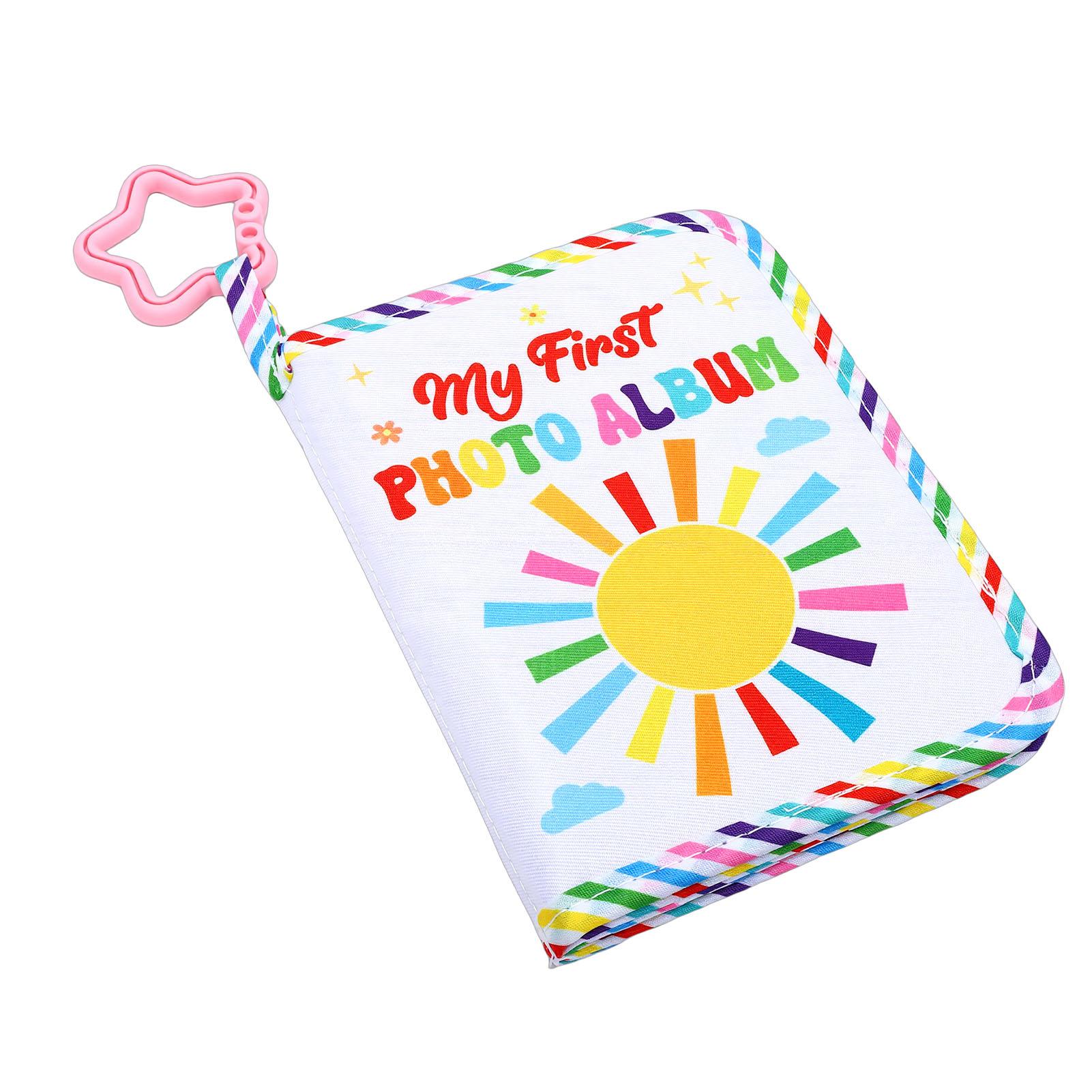 

My First Photo Album Soft Toddlers Family Photo Book with Safe Mirror Holds 17 Pictures for Newborn Toddler