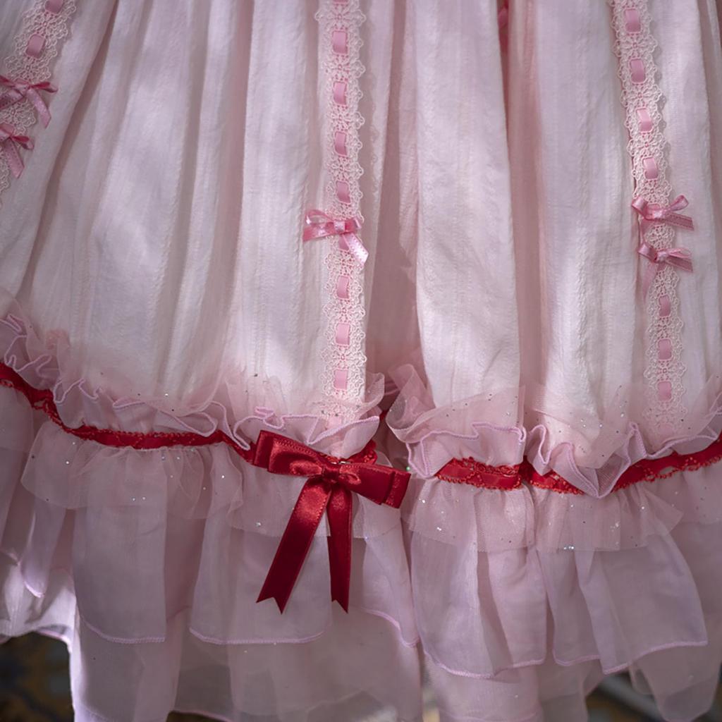 Remilia Scarlet Cosplay Dress Halloween Pink Dress [milky time] (L)