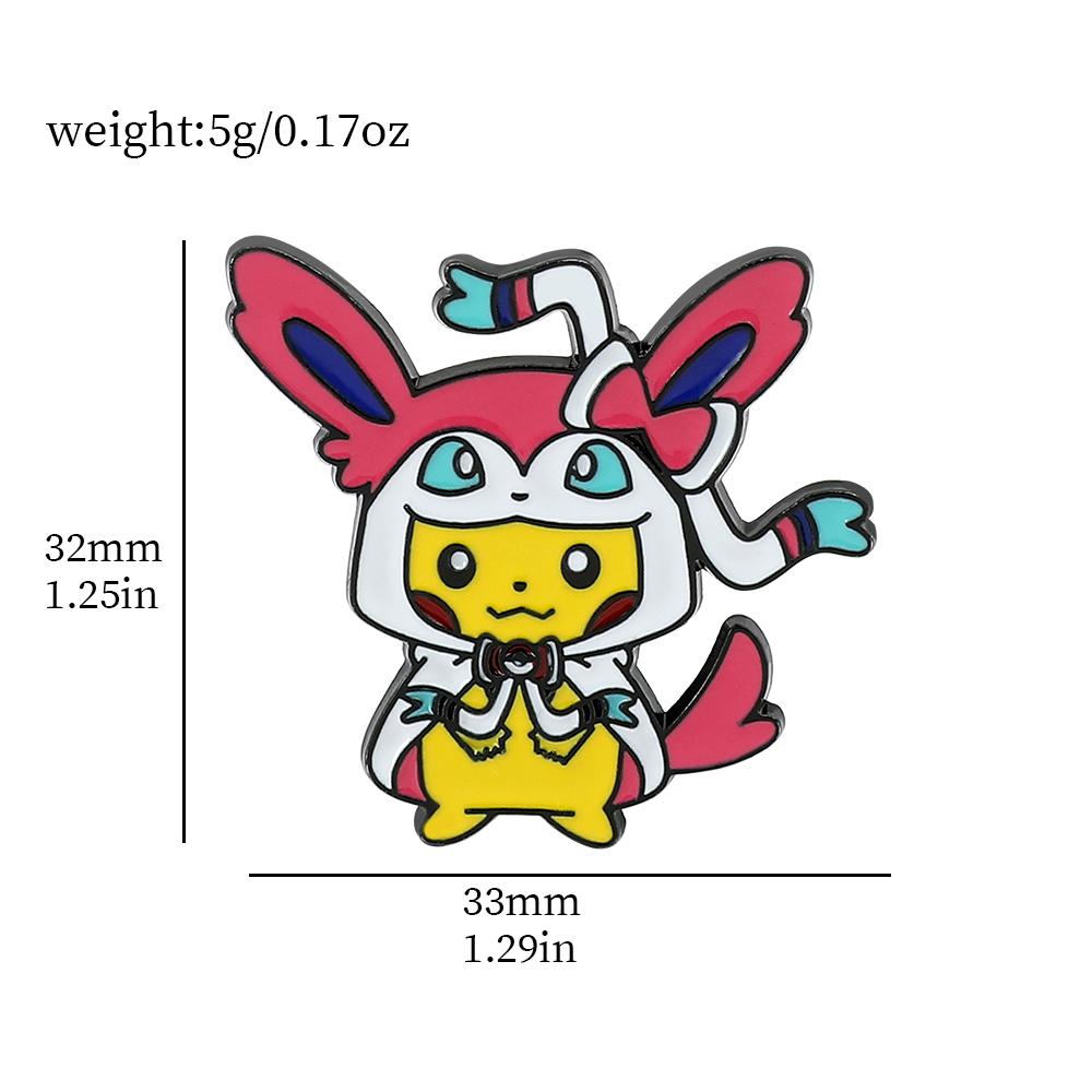 Anime Pokémon Emaille-Anstecker für Rucksäcke Niedliche Pikachu Gengar Glurak Broschen Metall Emaille Abzeichen Pins Pokemon Sammlung Geschenk