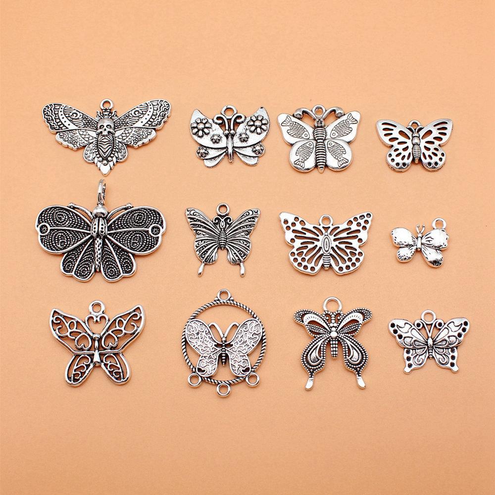 1 Set Mix Libel Bedels Vogel Hangers Voor Sieraden Maken Met Insectenthema