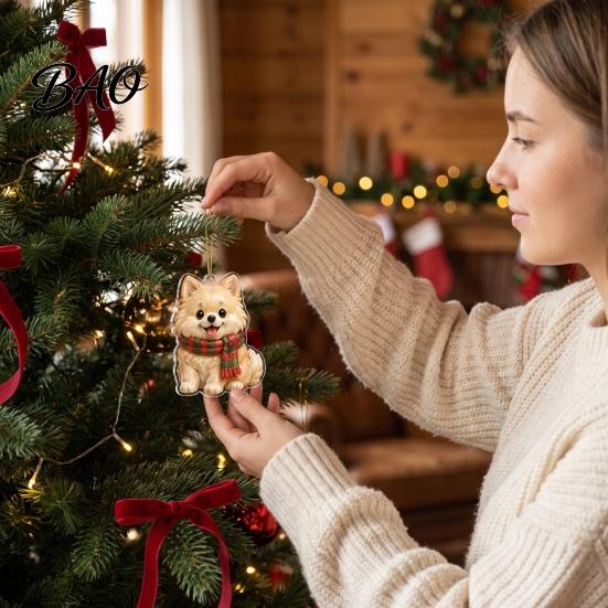 Gift for Dog Lovers Cute Puppies Advent Calendar, 24 Days Christmas Countdown Calendar with 2D Acrylic Hanging Decor Flat Pendants Tree And