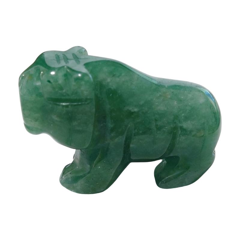 Traditional Chinese Zodiacs Green Aventurine Ornament Carved Crystal Animal Statue For Cultural Home Decors Collectibles