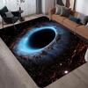 Black Hole Galaxy Area Rug Cosmic Space Non-Slip Carpet Mystical Nebula Star Home Decor Floor Mat for Living Room
