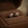 Simple Purple Zircon Earrings Minimalist Commuter Light Luxury Studs Delicate Versatile Sweet Jewelry