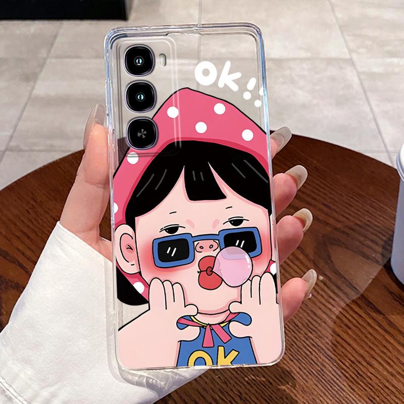 Casing For Itel City 100 / Itel C671L Phone Case Clear Soft TPU Silicone Back Cover Aesthetic Fashion Cute Cat Astronaut Cases