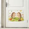 Cartoon Hedgehog Butterfly Grass Wall Sticker Self-Adhesive Removable for Bedroom Living Room Study Room Door Home Decor Art