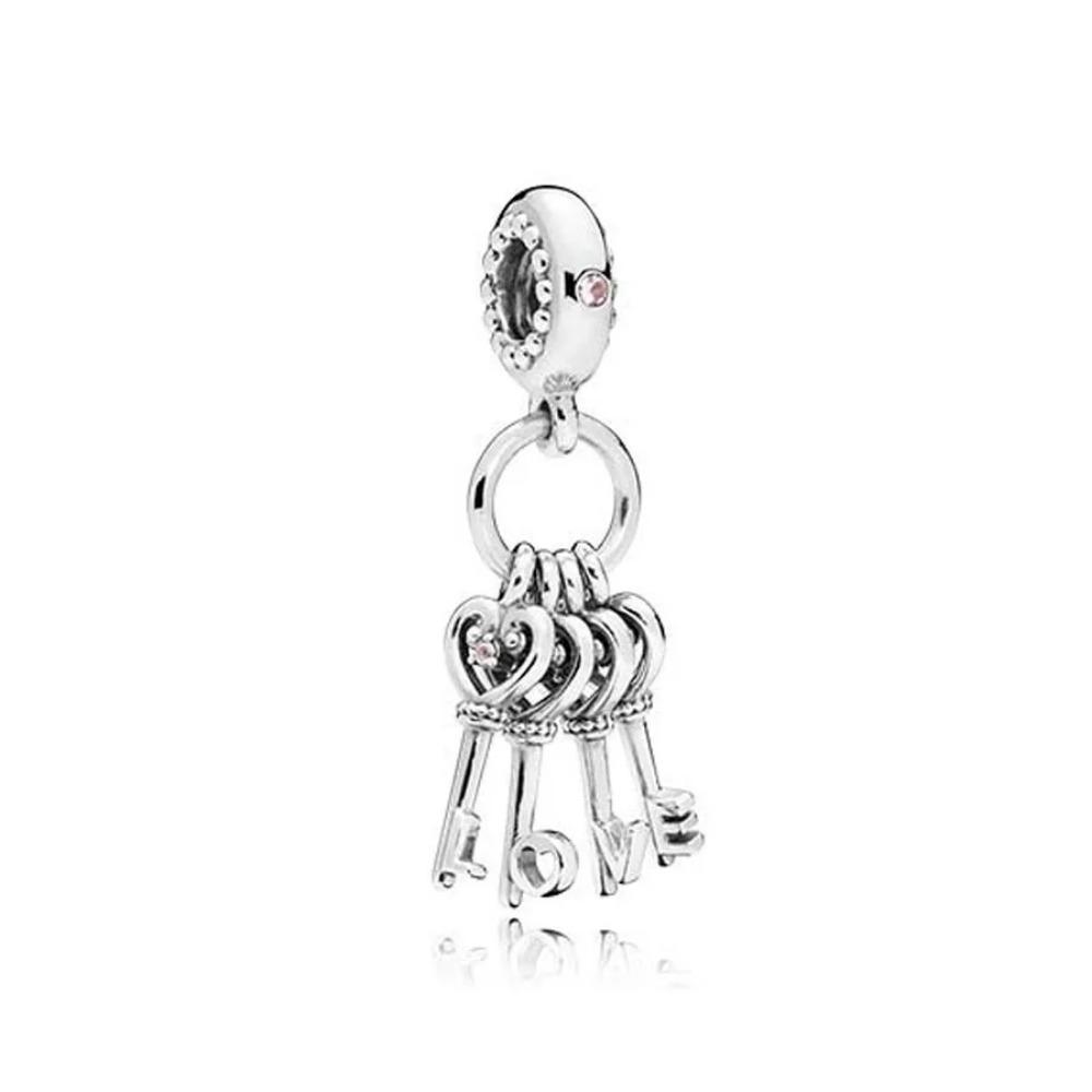 925 Silver Family Charm Fit Original Bracelet Jewelry Pendant Boy Girl Sparkling Mom Bead Sisters Dangle Plated