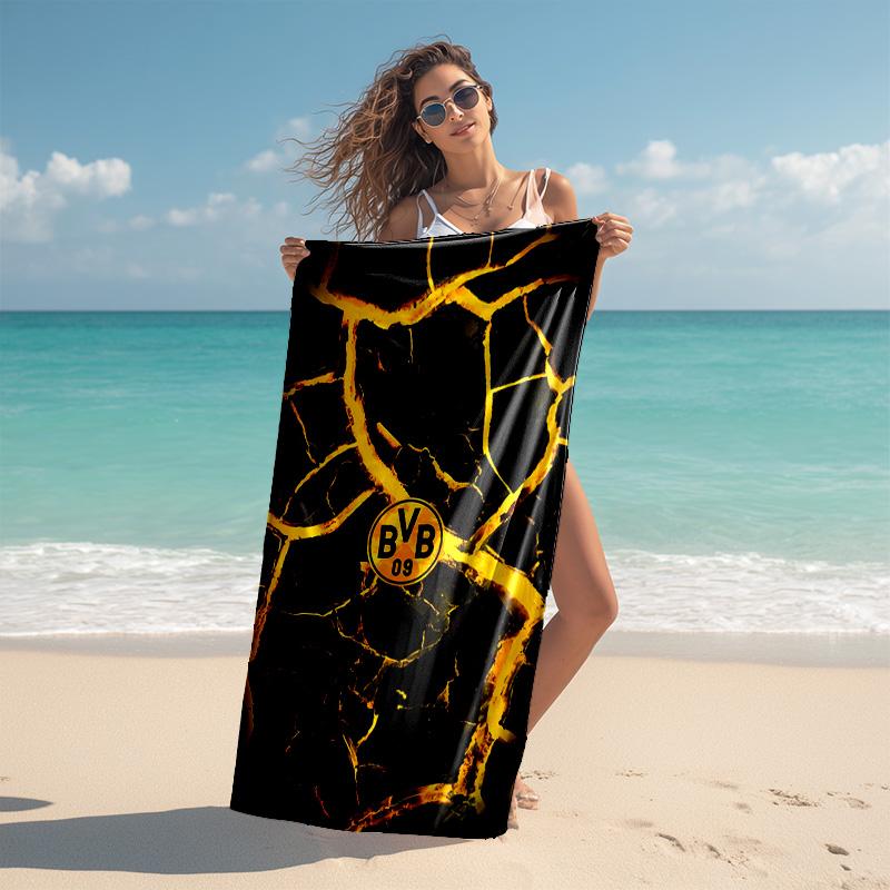 Proof Beach Towel with Borussia Dortmund Pattern - Soft,absorbent,quick-drying,machine Washable - Perfect for Swimming,camping,bathing