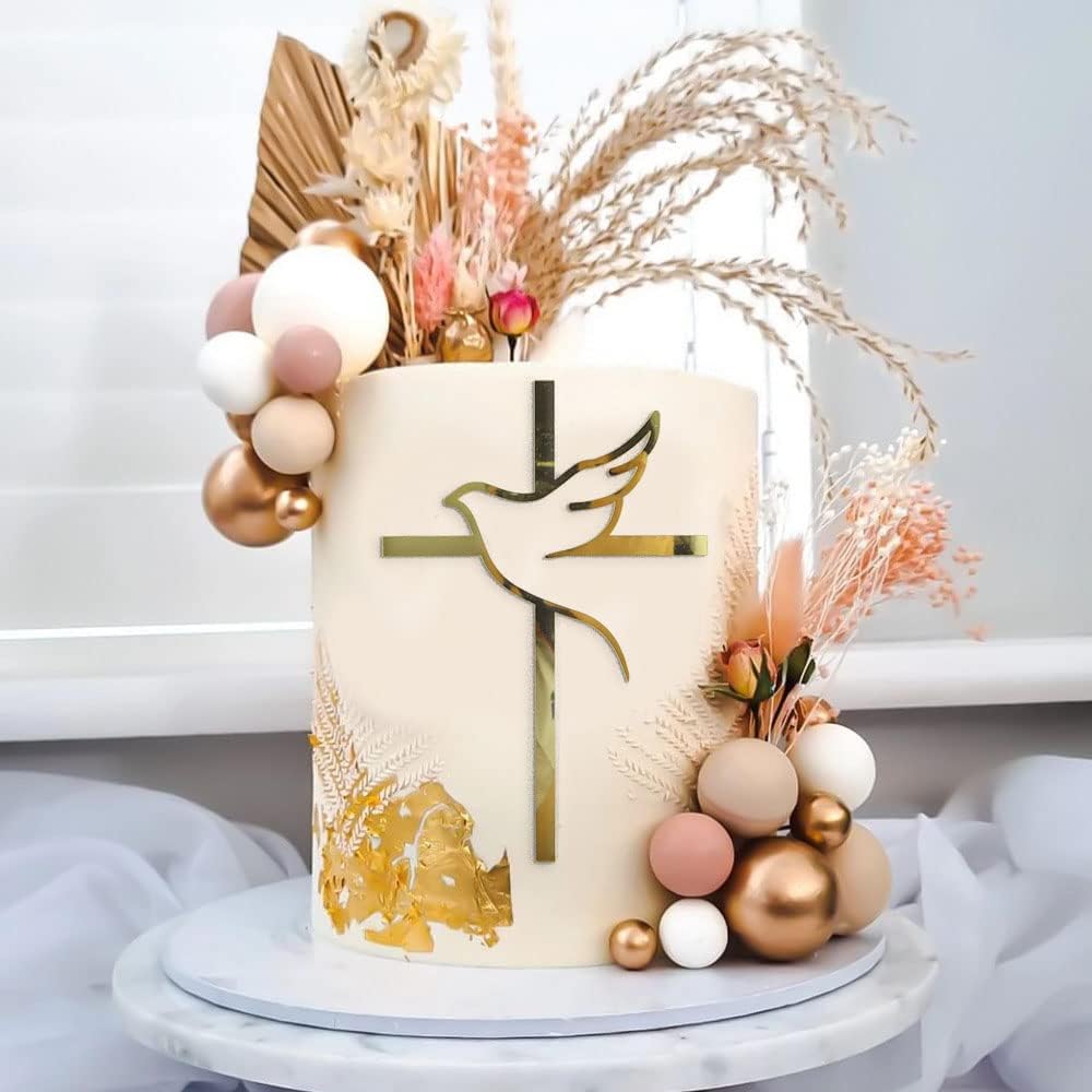 3 Bucăți Toppere pentru Tort Cruce Porumbel Decorațiuni Tort Prima Împărtășanie Botez Baby Shower Toppere Cupcake Decorare Tort de Ziua de Naștere