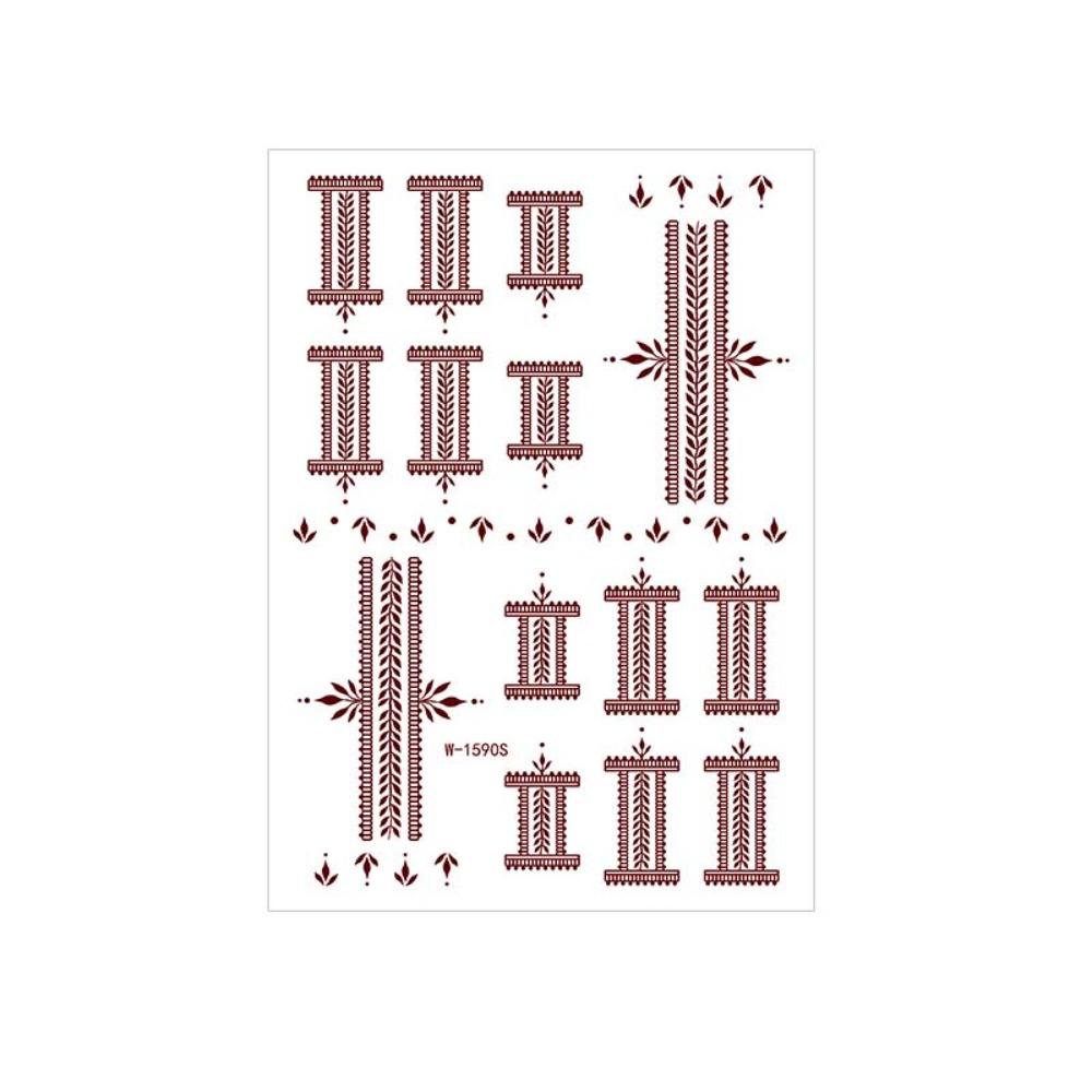 Lace Fake Tattoo Henna Tattoo Stickers Red Mehndi Stickers Body Art Sticker  Finger Hand