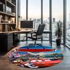 Cars Printed Round Rug Carpet Chair Rug Area Rug Entryway Doormats,for Office Chair Living Room Bedroom Kitchen Room.
