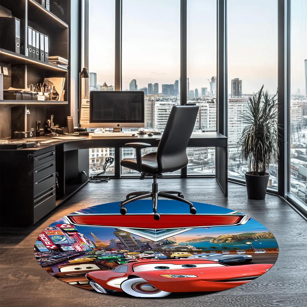 Cars Printed Round Rug Carpet Chair Rug Area Rug Entryway Doormats,for Office Chair Living Room Bedroom Kitchen Room.