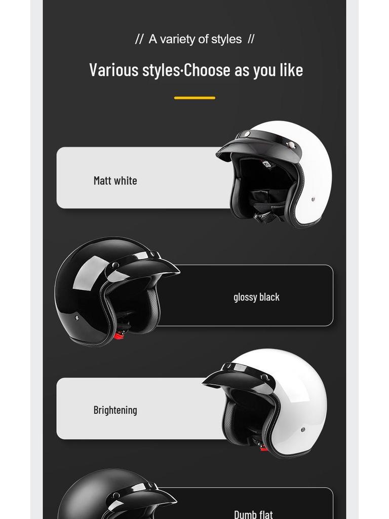 Retro Unisex Motorcycle Half Helmet for Electric Vehicles