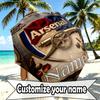 Custom Name Personalized Arsenal F.C Print Umbrella, Auto Open Close, 8‑Rib Sturdy Frame, Commute Camping Hiking Use, Birthday Gift