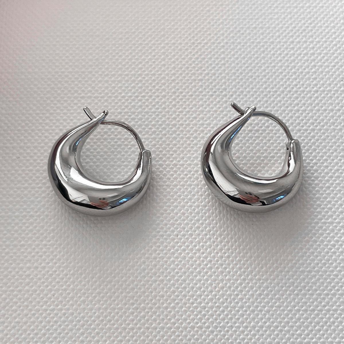 

925 Серебряные игольчатые серьги-кольца с маленькими пухлыми кольцами, женские изысканные серьги-кольца в стиле «холодный» с простыми кольцами, индивидуальные новые серьги 925 silver needle