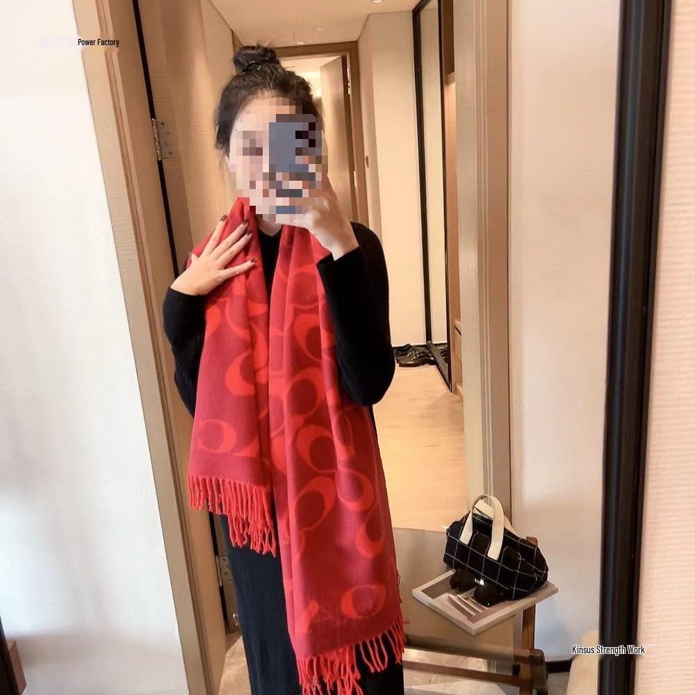 Women's Luxury Cashmere Scarf: Warm, Double-Sided Tassel Shawl & Neck Warmer