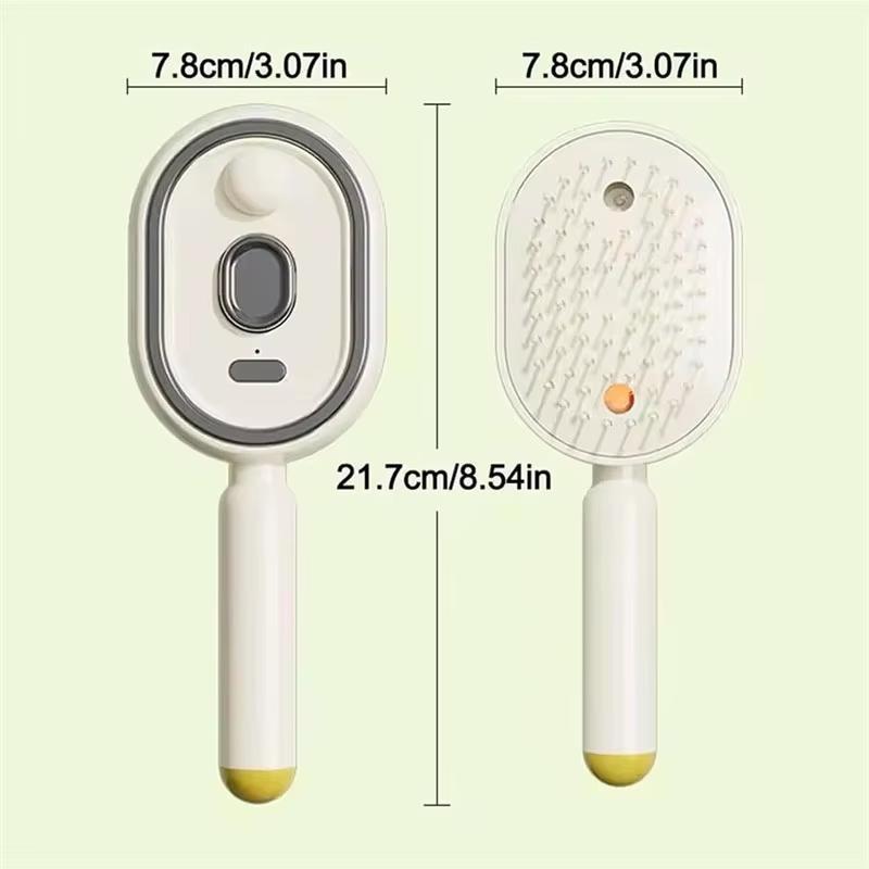 Electric Spray Hair Brush 2-In-1 Misting Hair Brush With Water Spray Reduce Frizz Anti-Static Retractable Steam Massage Comb