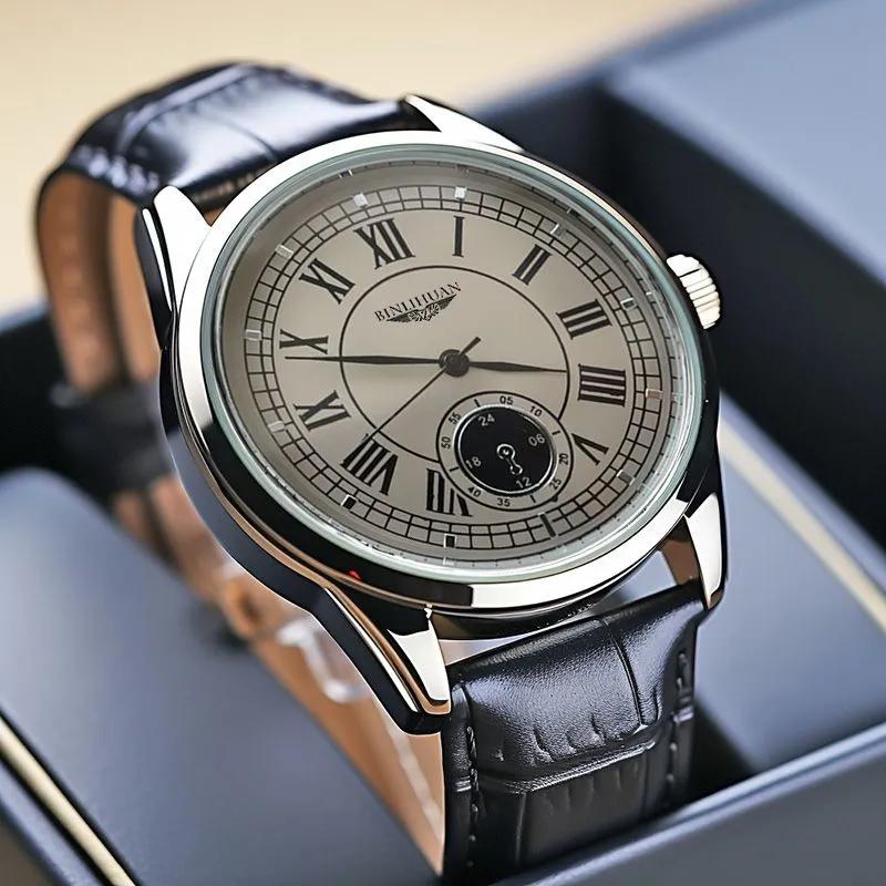 Wristwatch Business Watch for Men Quartz Clock Leather Watches