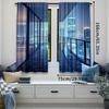 2Pcs Aerial View City Landscape Curtain New York City Night View Backdrop Skyscraper For Living Room Bedroom