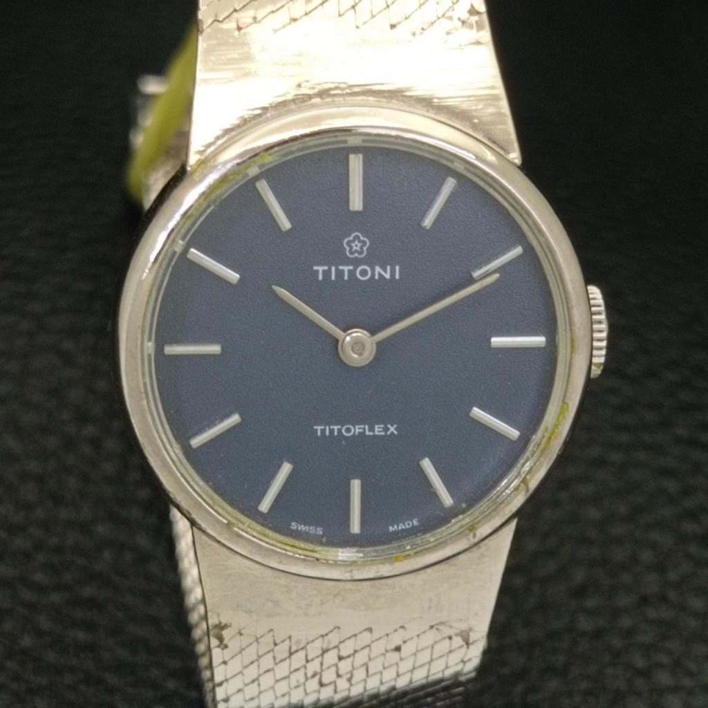 VINTAGE ART DECO TITONI TITOFLEX SWISS WOMENS ORIGINAL DIAL WATCH A700360-5