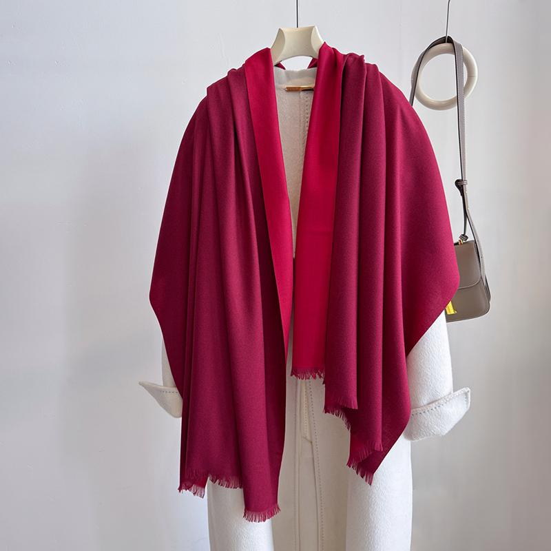 Luxury Winter Cashmere Scarf Women Two Colours Handkerchief Warm Pashmina Female Shawl Wrap Soft Pareo Bufanda Scarves Stole