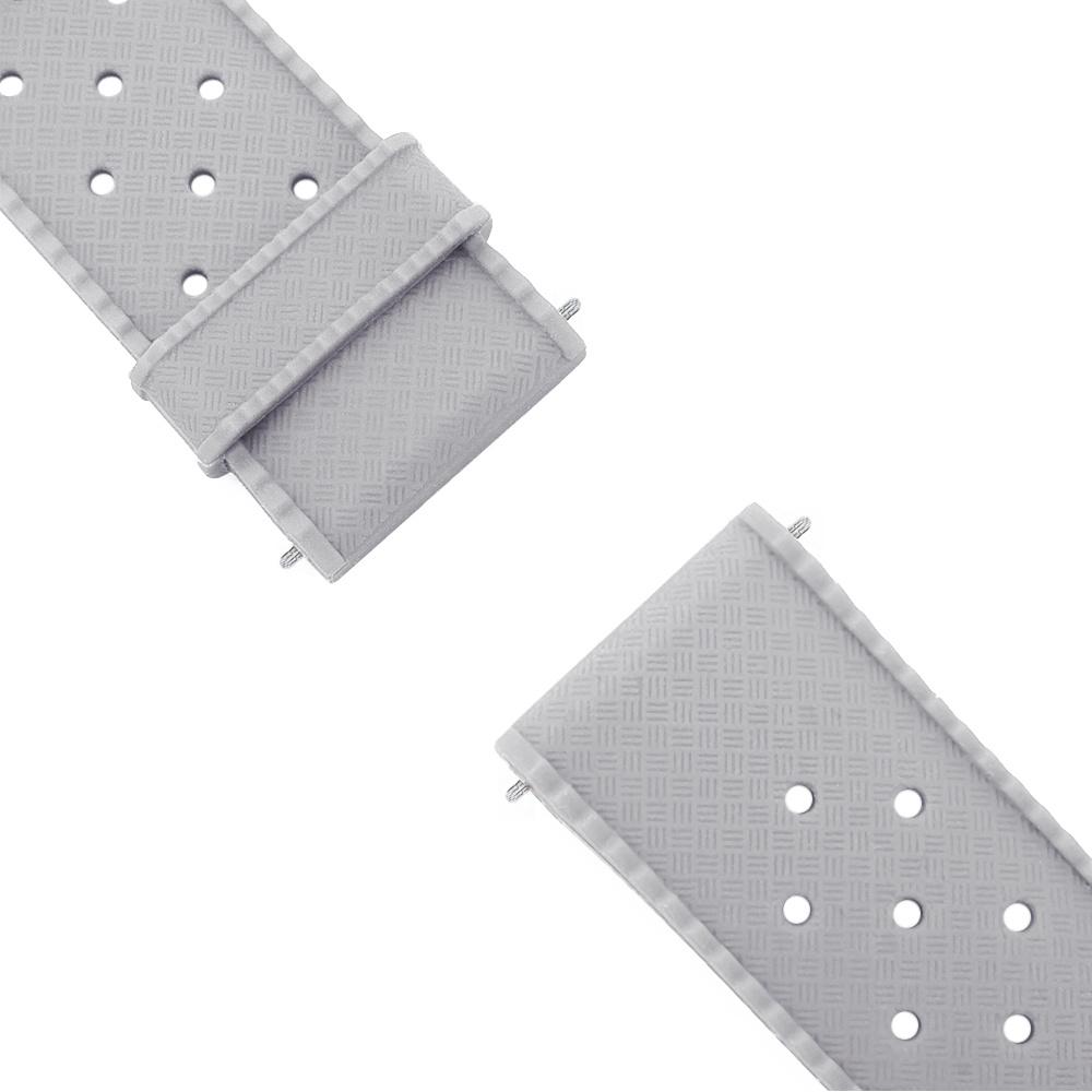 ERBORD Universal Silicone Strap 22mm, Tropic, Gray / Silver Buckle