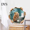3D Realistic Animal Stickers Funny Hamster Hole Wall Decal Peel and Stick, Sticker with Waterproof PVC Art Effect, Cute for Bathroom Bedroom