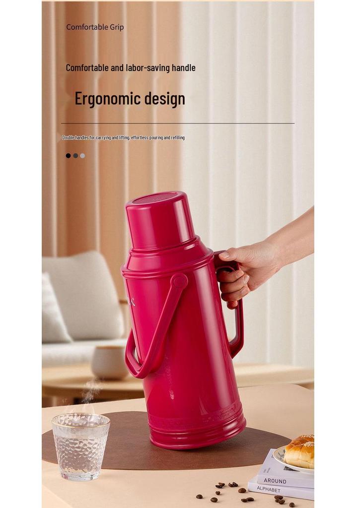 3.2L Vintage-Style Thermos Flask with Glass Liner for Dorms and Homes - Large Capacity Insulated Water Bottle