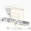 304 Stainless Steel Leakproof Bento Box: Double Layer, Microwave Safe, Heat Preservation, Multi-Compartment Lunch Box