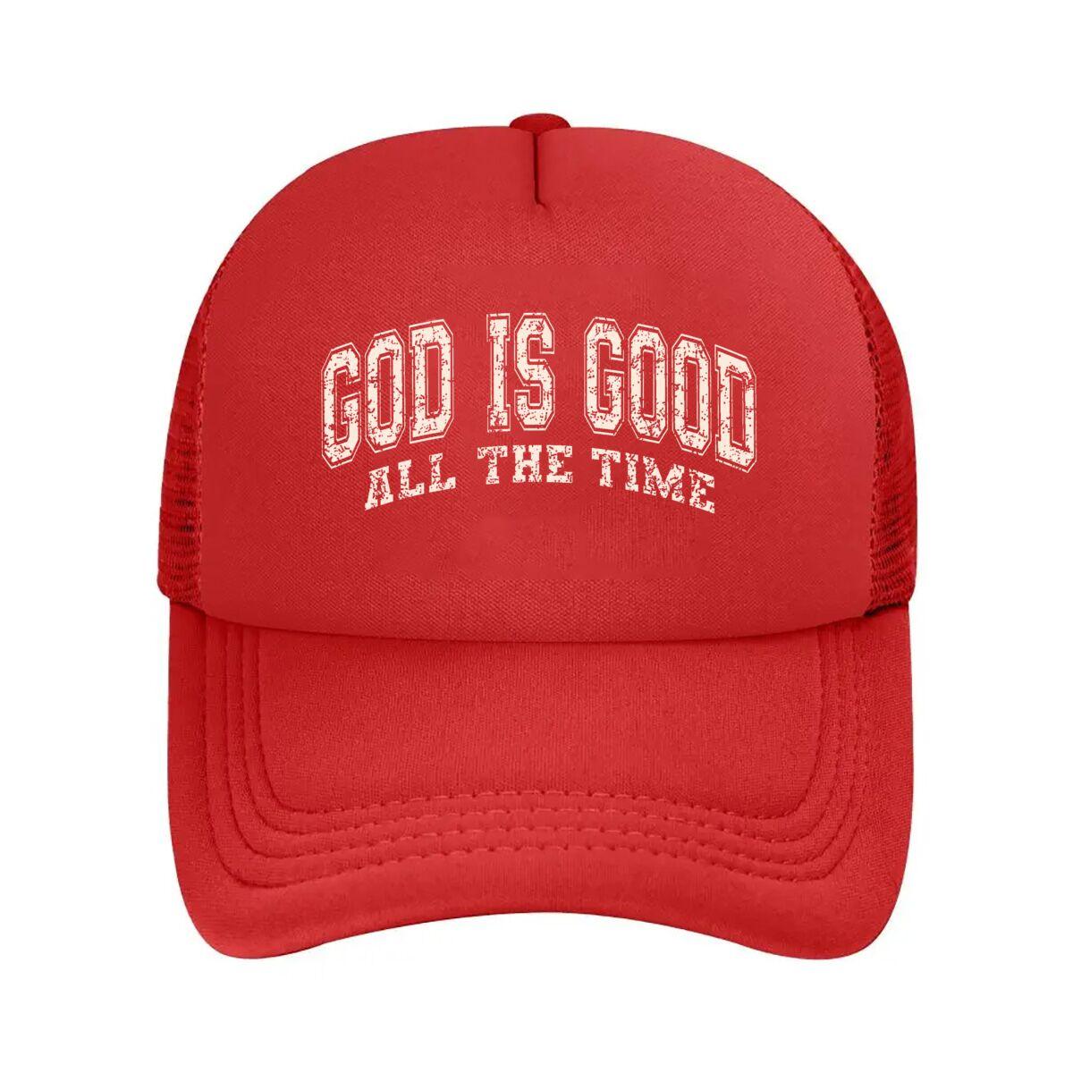 Vintage God Is Good All The Time  Mesh Baseball Cap Hip Hop Adjustable