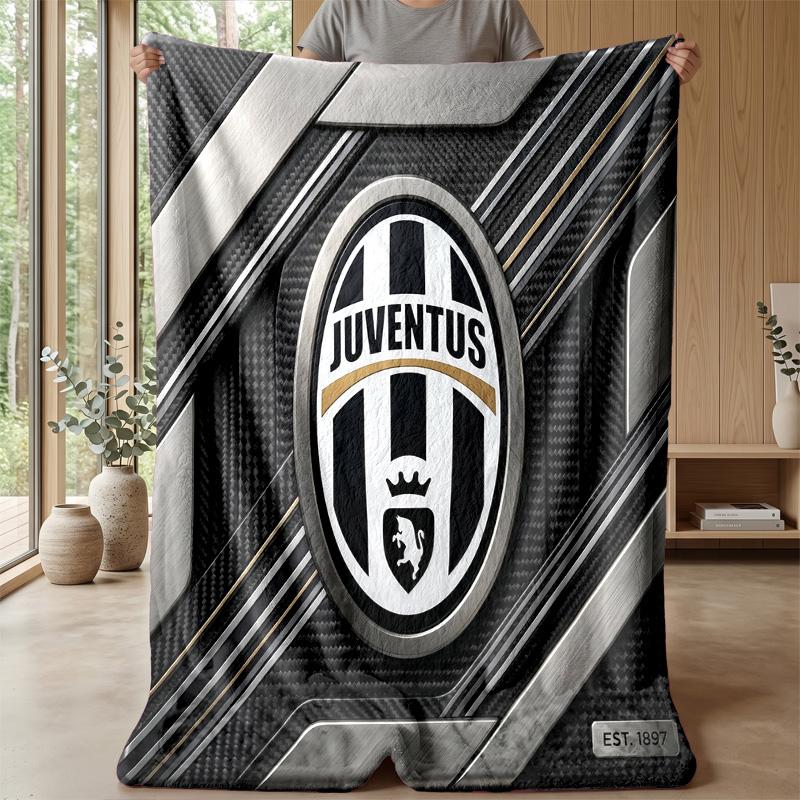 Juventus FC Themen-Decke Weiche Flanell-Decke Plüsch-Überwurf Gemütliche Sofa-Bett-Decke für Wohnkultur