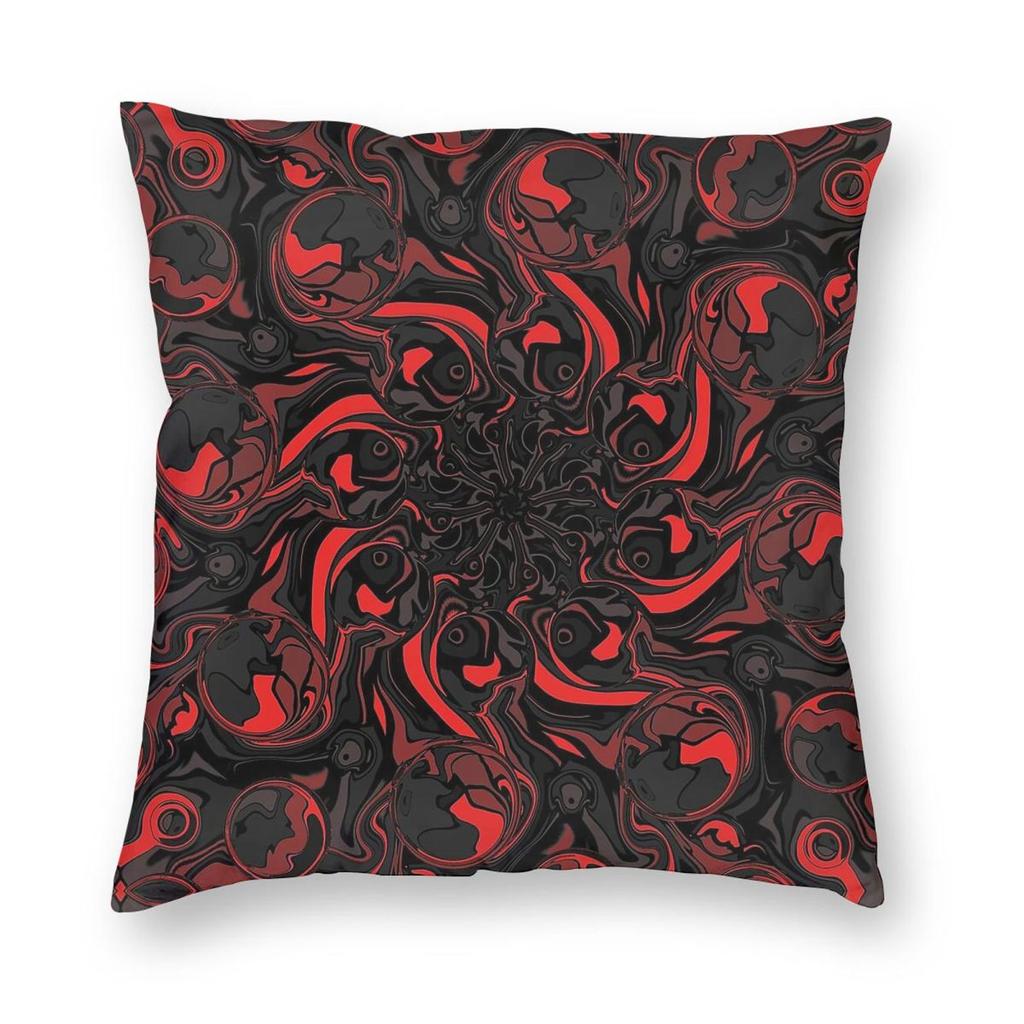Federa per Cuscino Quadrata Simmetrica Rossa Nera Grigia Poliestere Lino Velluto Decorativa Creativa Copricuscino da Letto Ingrosso x