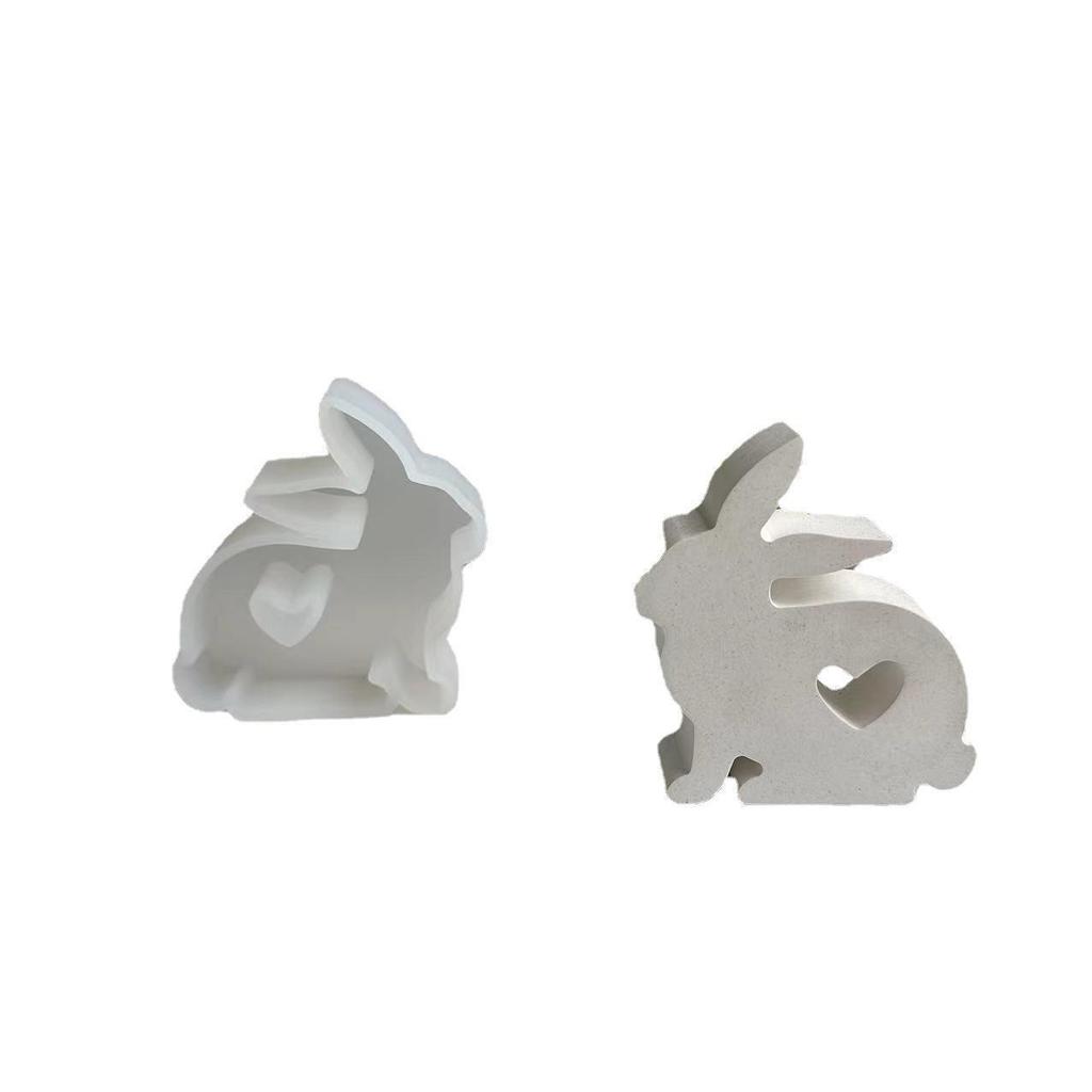 Easter Series Cute Rabbit Candle Silicone Mold Gypsum Car Mounted Incense Expanding Gypsum Decoration Mold Easter Aromatherapy Candle Mold