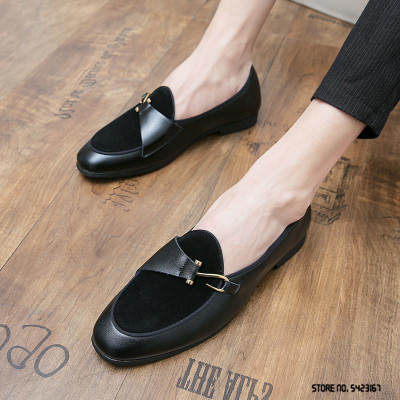 Fashion Fashion Suede Patchwork Monk Strap For Men Casual Oxford Gentleman Shoes Formal Wedding Prom Dress Homecoming Zapatillas Hombre