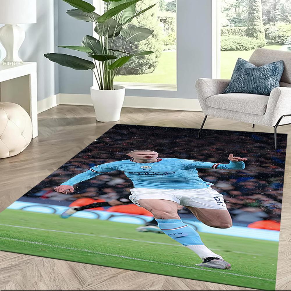 Haaland Enthusiasts Square rugs are a great choice for living rooms, bedrooms, home décor, and as gifts.