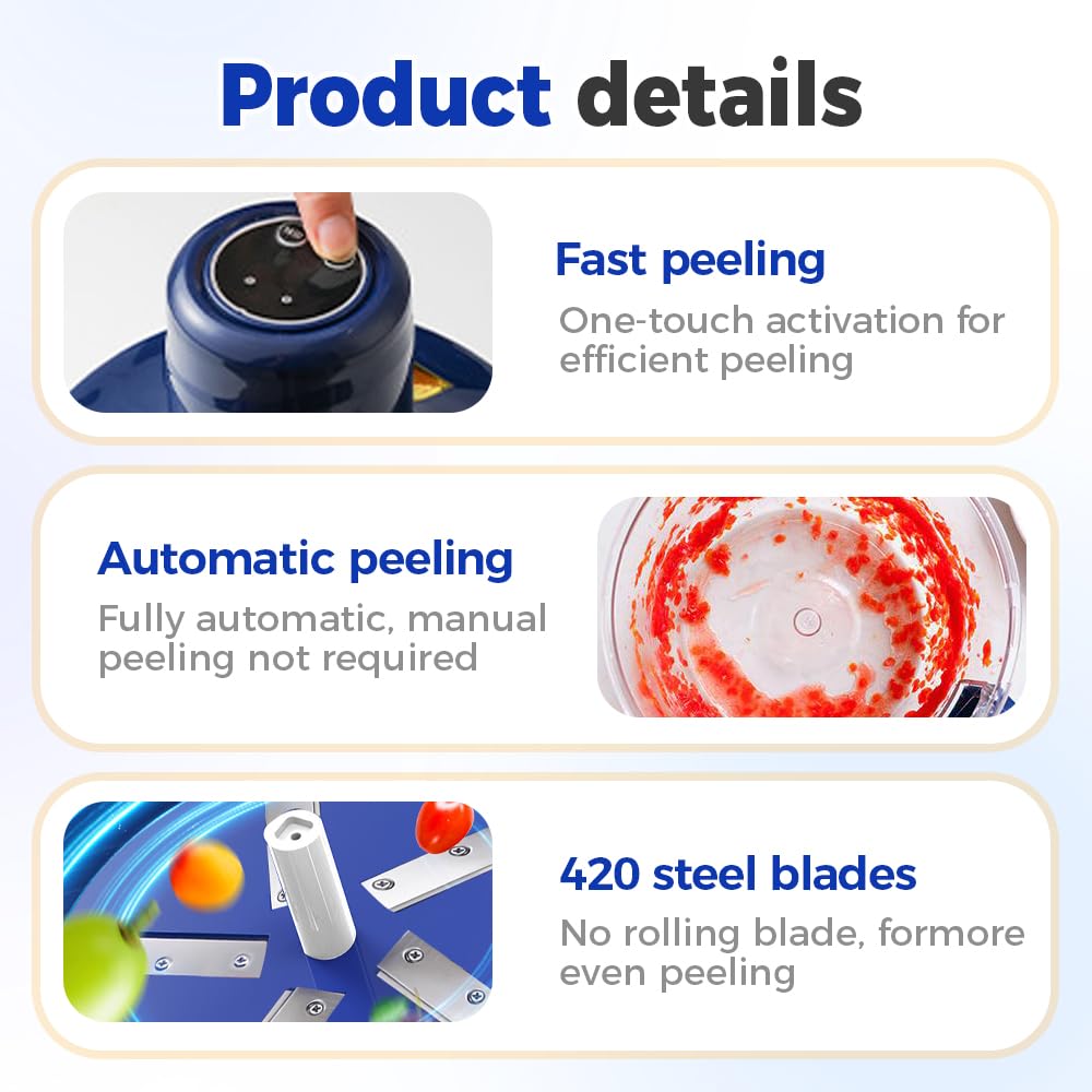 Automatic Electric Grape Peeler Machine - For Effortless Hands-Free Skin Removal for Berries and Fruits, Fruit Preparation Tool