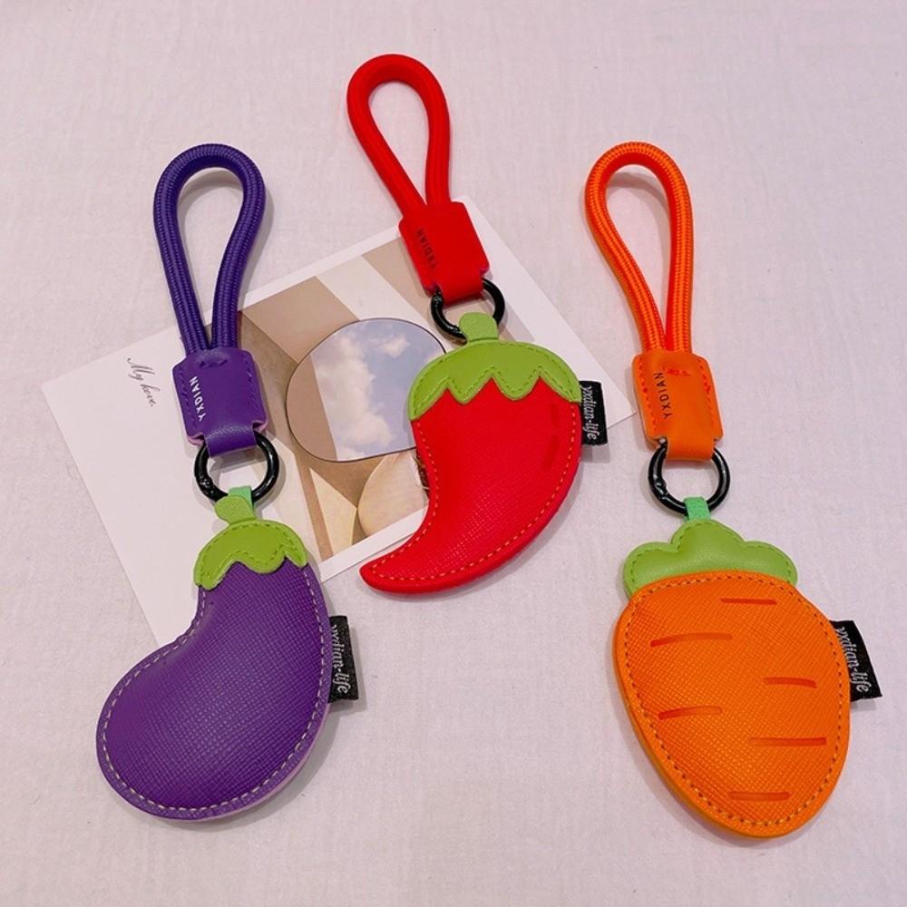 Cartoon Vegetable Keychain Carrot Car Keyring Fashion PU Leather Bag Pendant Girl/Boy
