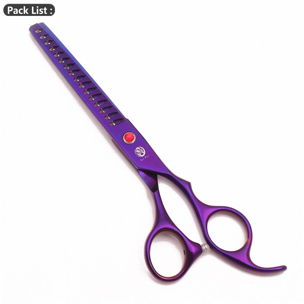 Nůžky na stříhání psů Purple Dragon 6,5" 7" Nerezové zahnuté nůžky Profesionální zvířecí nůžky Chunker Efilační nůžky Z3002