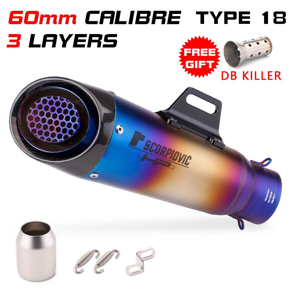 51MM 60MM Výfuková Moto Trubka Motocyklový VýfukovýTlumič S DB killerem Pro pcx 125 c650gt tmx530 cb500 z400 r3 mt07 cbr650 C22 C23