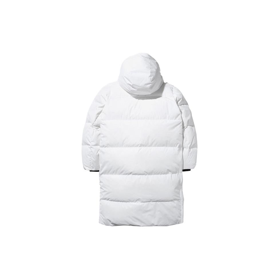 FILA Solid Color Long Hooded Casual Down Jacket Women outerwear White FE2DJD6110X-OWH