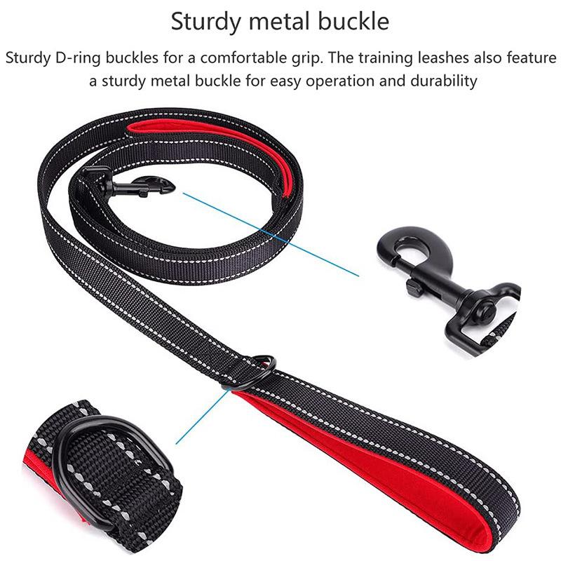 1,2/1,5/1,8m Zweihand-Schwerlast-Doppelgriff-Nylon-Hundeleine Für Training Kontrolle Sicherheitsseil Spaziergang Katzen Hunde Geschirr Leine
