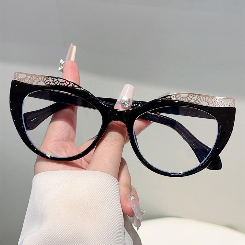 Stylish Cat Eye Optical Frames Women New Multi-color Rim Blue Light Blocking Glasses Trendy Fashion Patchwork Sun Glasses