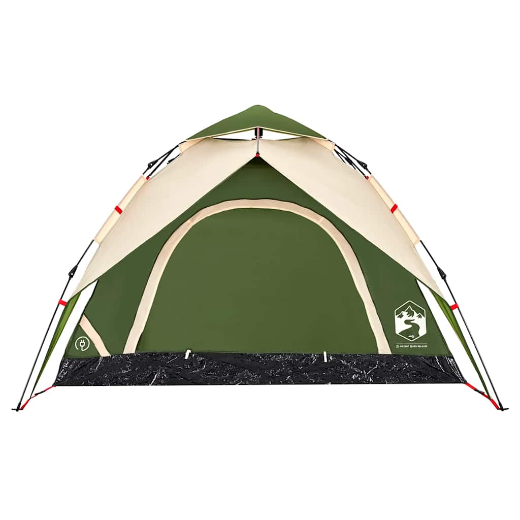 Dome Camping Tent for 3 Persons Green Quick Release