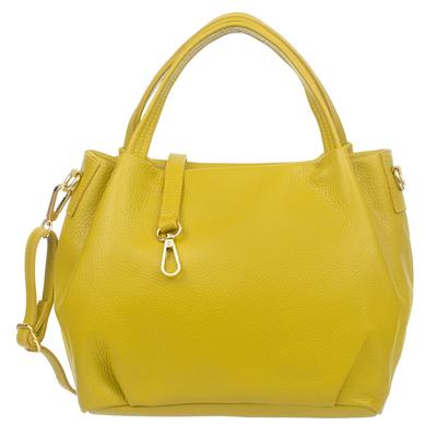 Dámská kožená taška přes rameno Vera Pelle Bolsa hořčicová