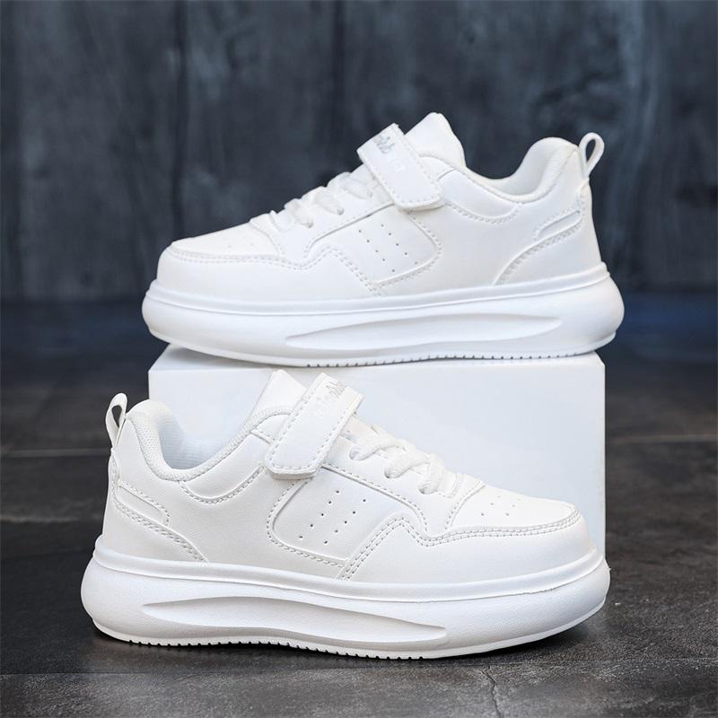 

Детские удобные кроссовки для бега Four Seasons, трендовая обувь для мальчиков и девочек, повседневная дышащая спортивная обувь для спортзала 28 белый