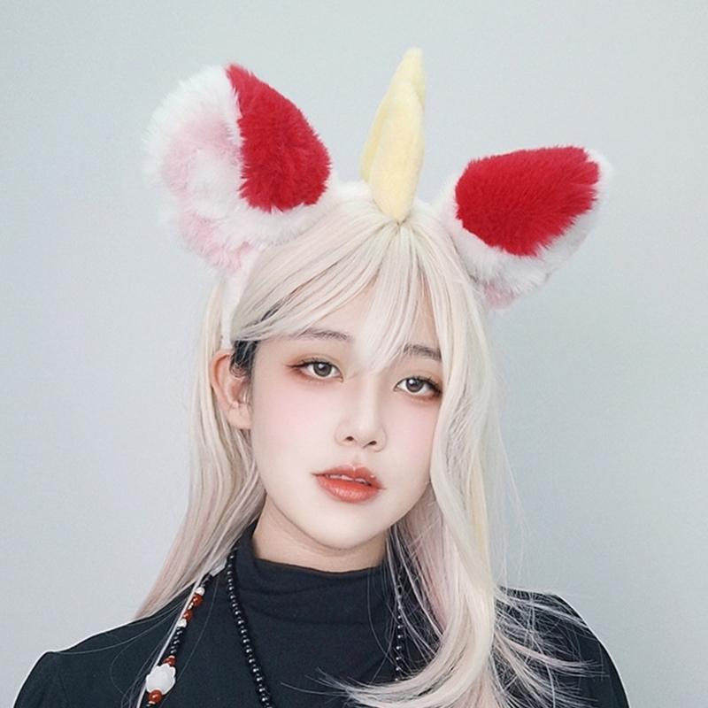 High Elasticity Plush Headbands Featuring Cute Mythical Ears Face Washing Soft Material Sensitive Skin Friendly