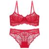 French Lace Embroidered Bra Set with Cross Straps - Ultra-Thin Design for All Sizes