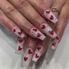Valentine's Day Rhinestone Heart Wearable Medium-Length Nail Tips